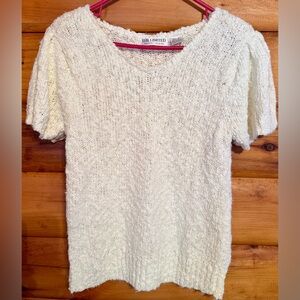 80’s 90’s D.H. Limited Women's Nubby Cotton Sweater With Shoulder Pads!!!!